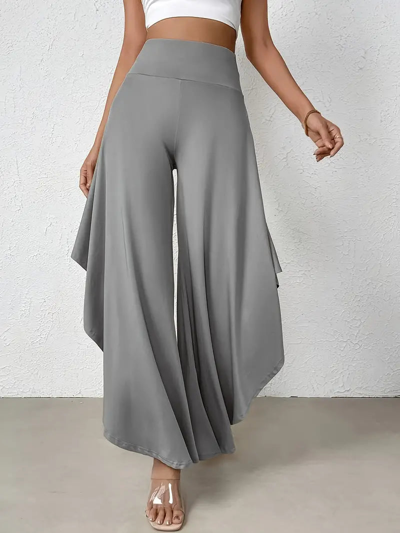 Pantalon large moderne à ourlet asymétrique pour femmes