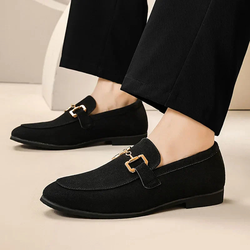 Mocassins Classiques en Daim avec Boucle Hommes