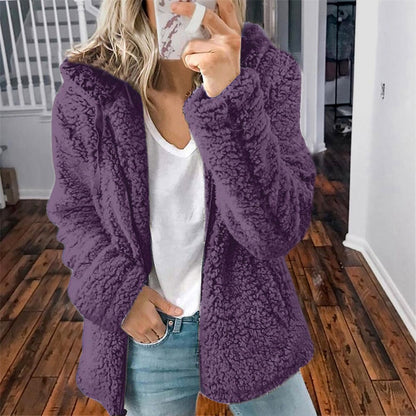 Veste en laine zippée Cozy Plush pour femme