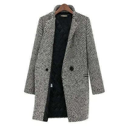 Manteau Mi-Long Boutonné Isolé Chic pour Femme