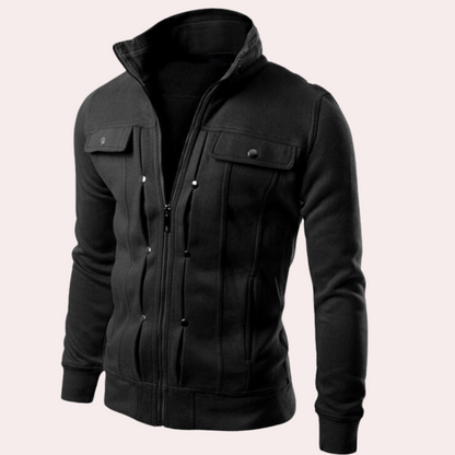 Veste Zippée à Col Haut Moderne pour Homme