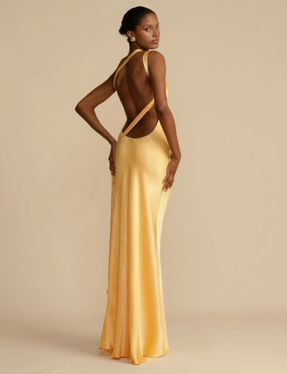 Robe Fluide en Soie à une Epaule Raffinée pour Femme