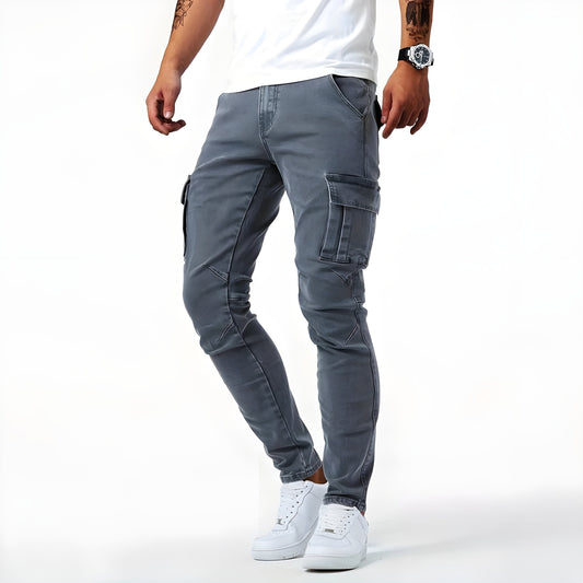 Pantalon Cargo en Denim Extensible Confortable Homme