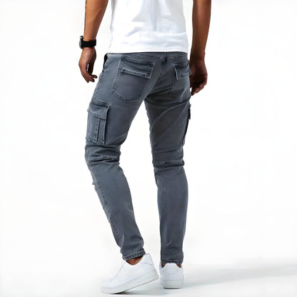 Pantalon Cargo en Denim Extensible Confortable Homme