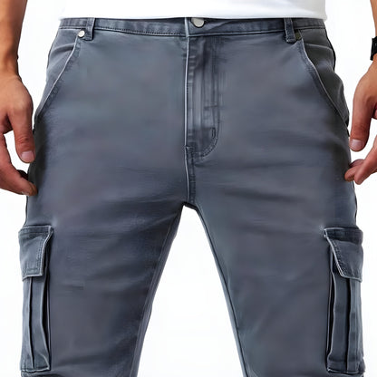 Pantalon Cargo en Denim Extensible Confortable Homme