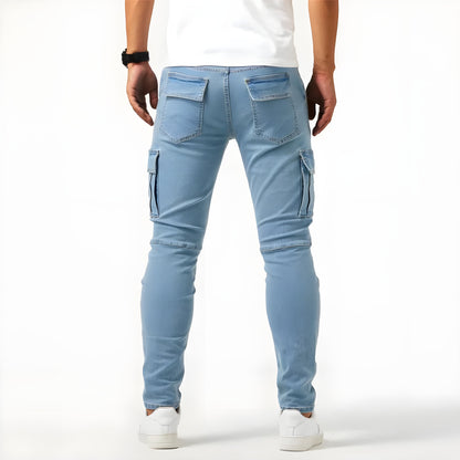 Pantalon Cargo en Denim Extensible Confortable Homme