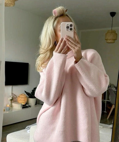 Pull Femme Doux Tendance Oversize Rose