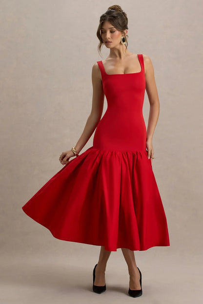 Robe midi élégante et chic pour femme