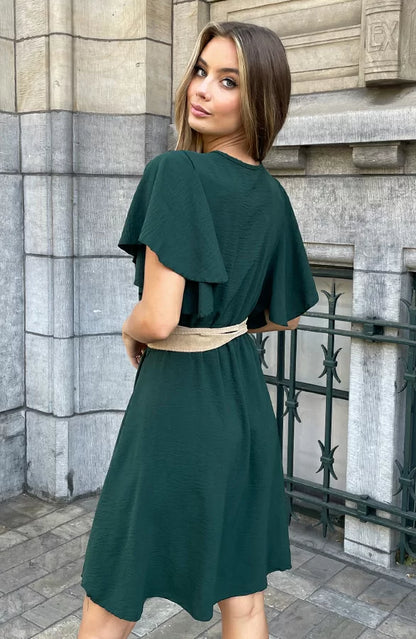 Robe Mini À Col V Élégante pour Femmes