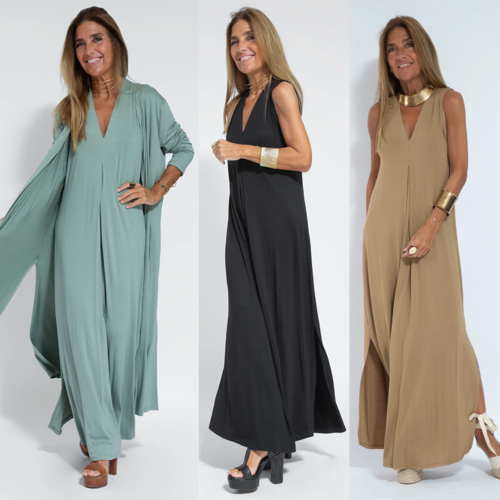 Ensemble Élégant Robe Maxi et Gilet Femmes