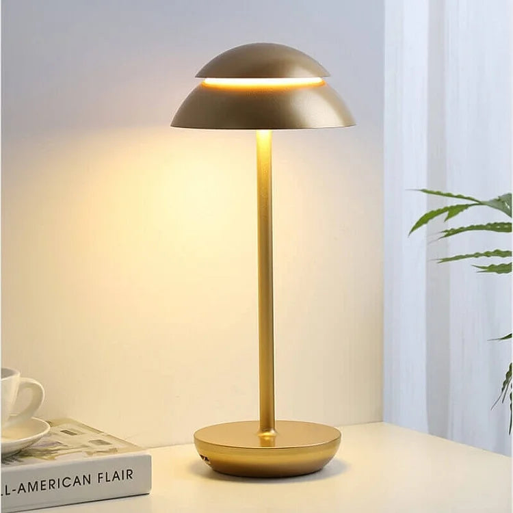 Lampe de Table Sans Fil Double Champignon Moderne