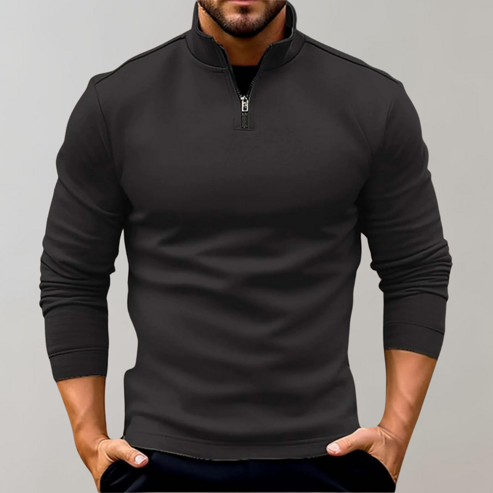 Pull Zippé Confortable Classique Homme Chaud