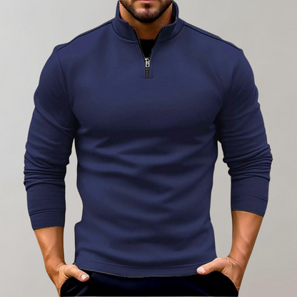 Pull Zippé Confortable Classique Homme Chaud