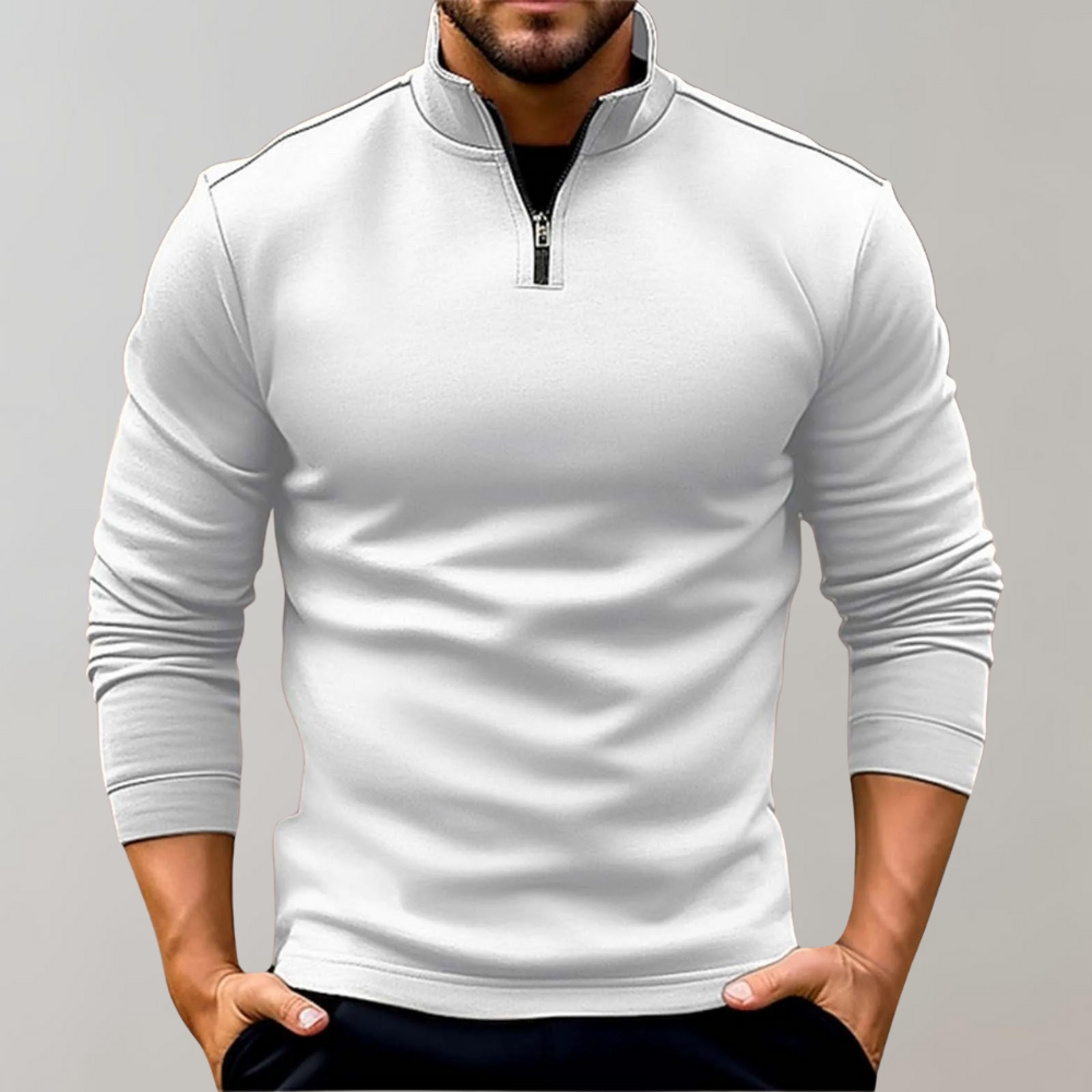 Pull Zippé Confortable Classique Homme Chaud