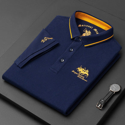 Polo Homme Signature Ajusté avec Couture