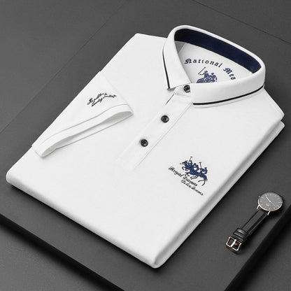 Polo Homme Signature Ajusté avec Couture