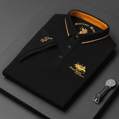 Polo Homme Signature Ajusté avec Couture