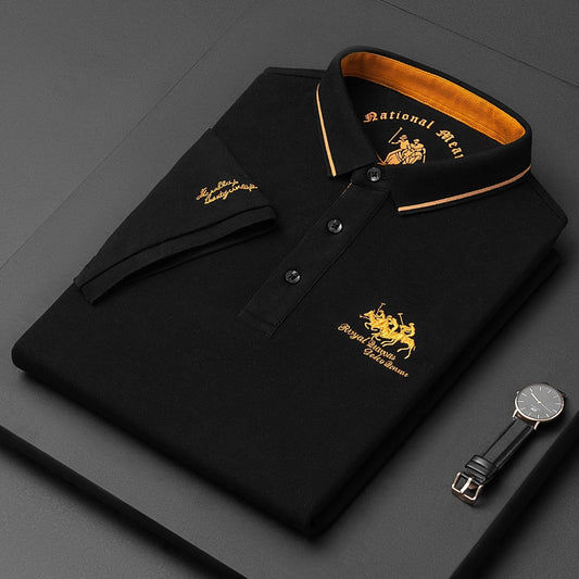 Polo Homme Signature Ajusté avec Couture