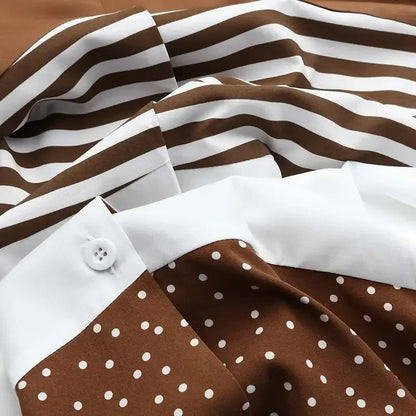 Robe Maxi à Rayures à Col V pour Femme