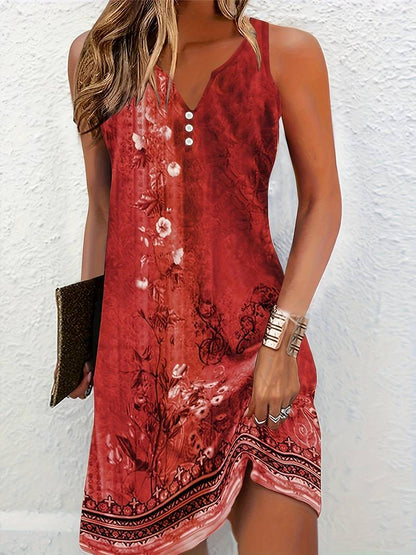 Robe Mini Sans Manches Tie Dye Imprimé pour Femme