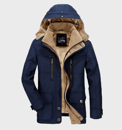 Hommes Blouson Isolé avec Capuche et Grandes Poches