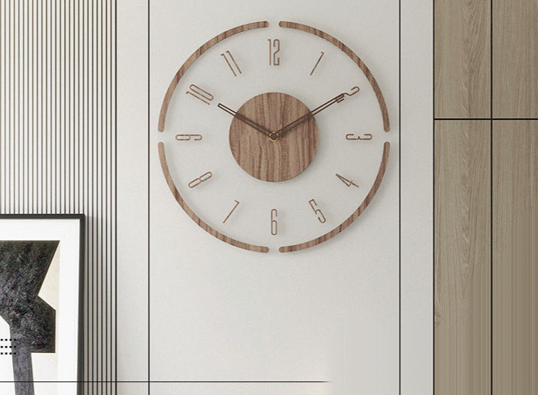 Horloge Murale Silencieuse en Bois Naturel et Précis