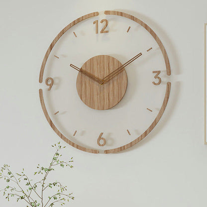 Horloge Murale Silencieuse en Bois Naturel et Précis