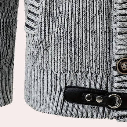 Cardigan à Capuche Boutonné en Tricot pour Homme