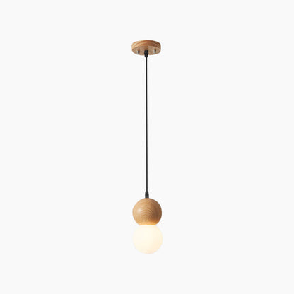 Suspension Globe Mini en Bois et Verre