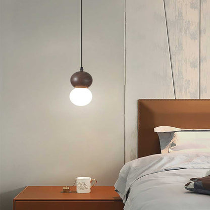 Suspension Globe Mini en Bois et Verre