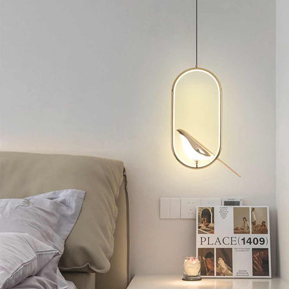 Lampe pendante LED circulaire Oiseau pie