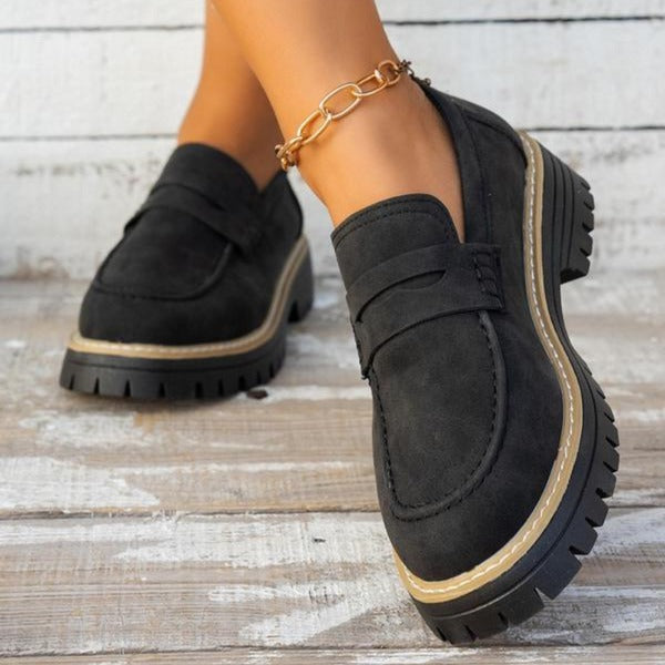 Chaussures Plates En Daim Antidérapantes Et Tendance Femme