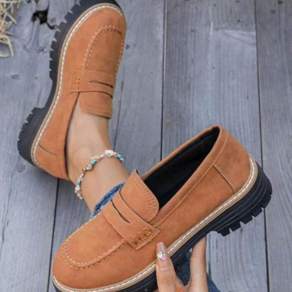 Chaussures Plates En Daim Antidérapantes Et Tendance Femme