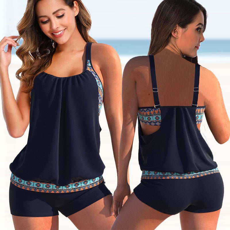 Ensemble Femme Élégant Imprimé Floral Tankini