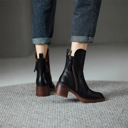 Bottines en Cuir Stylées et Premium pour Femme