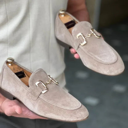 Mocassins Classiques en Daim avec Boucle Hommes