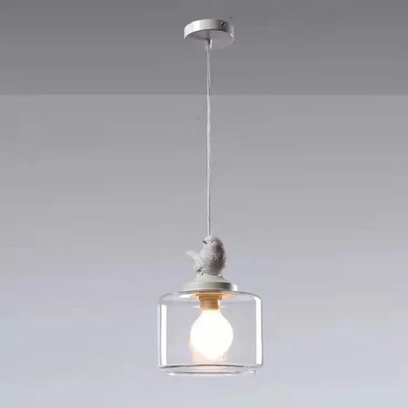 Lampe Pendante Ambiance Oiseaux en Verre Nordique