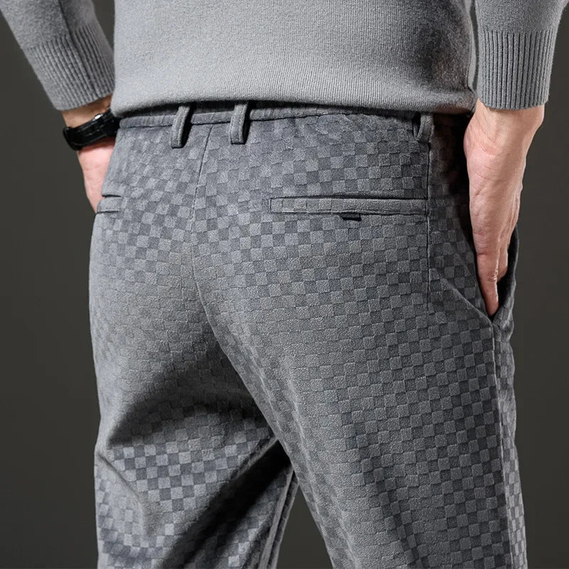 Pantalon Homme Épuré à Motif Carreaux