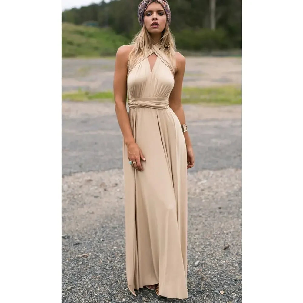 Robe Maxi Bandage Corde Boho Audacieuse Femmes