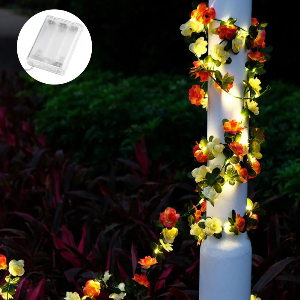 Guirlande Lumineuse LED Feuilles Vertes Alimentée par Piles