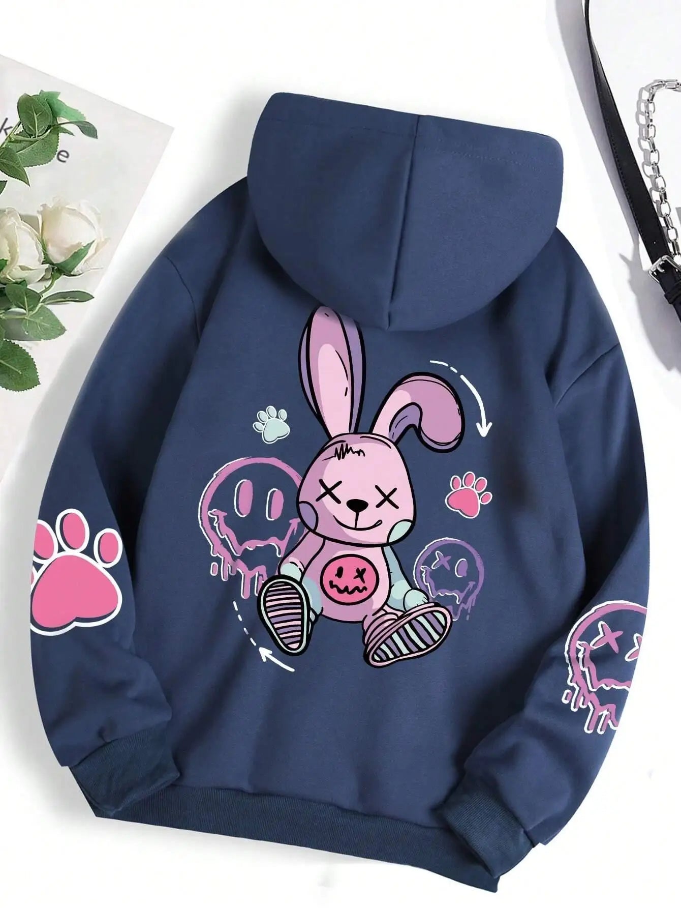 Sweat à capuche surdimensionné d'animation tendance femmes