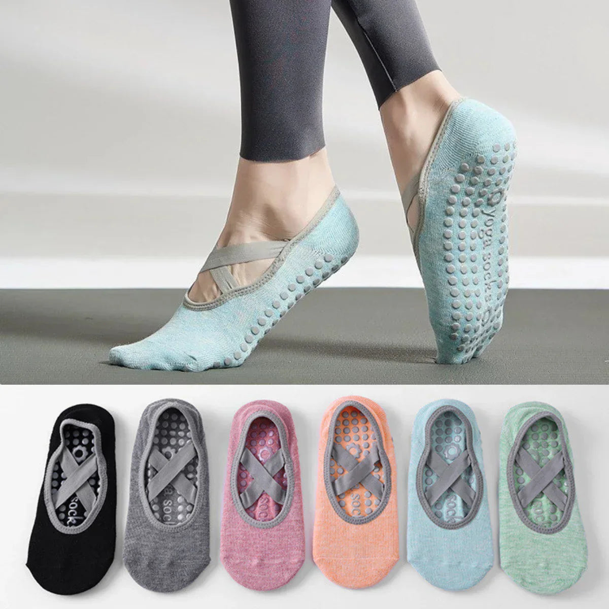 Chaussettes Antidérapantes Modernes Femme avec Bandes en Silicone