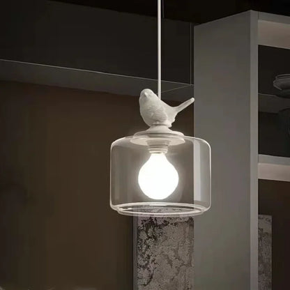 Lampe Pendante Ambiance Oiseaux en Verre Nordique