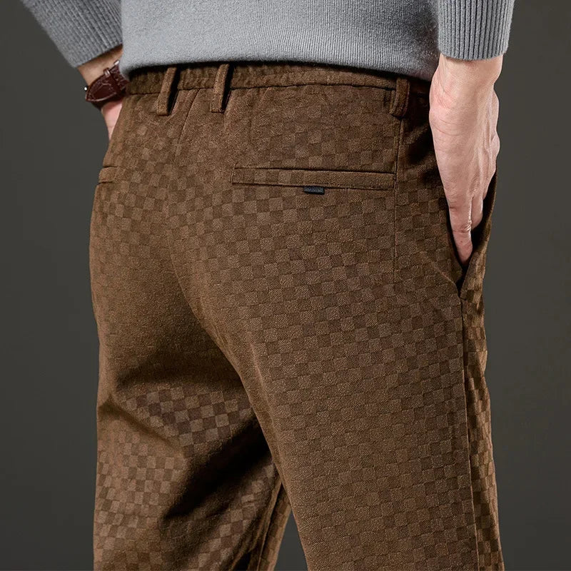 Pantalon Homme Épuré à Motif Carreaux