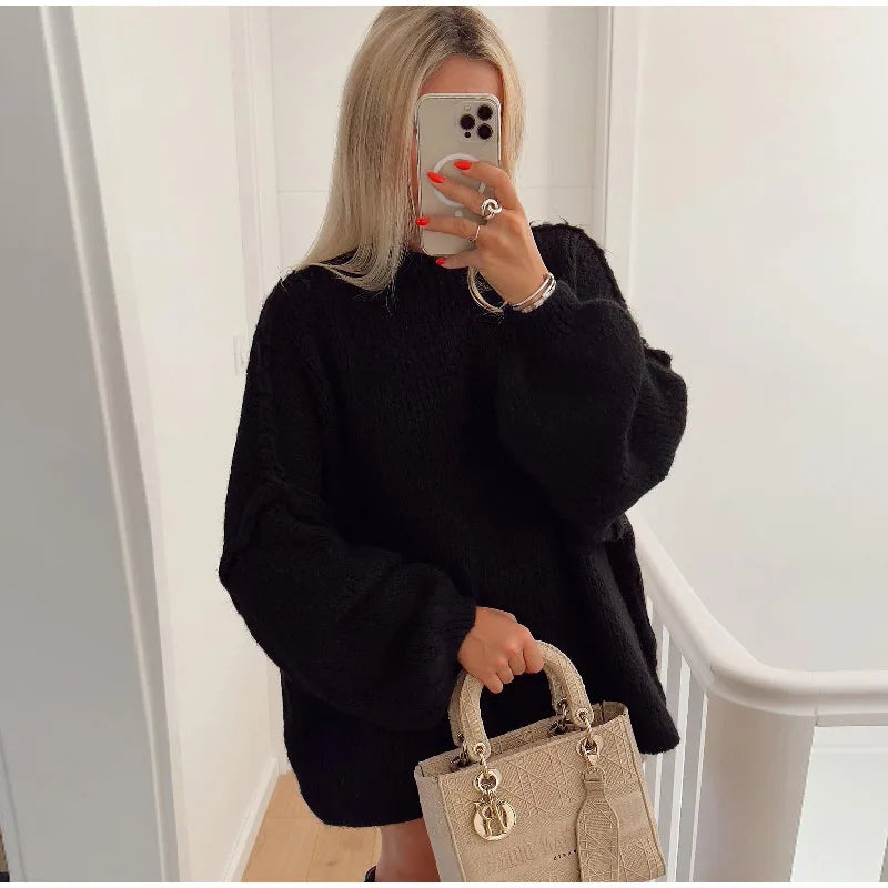 Pull Tricoté Oversized Confortable pour Femme