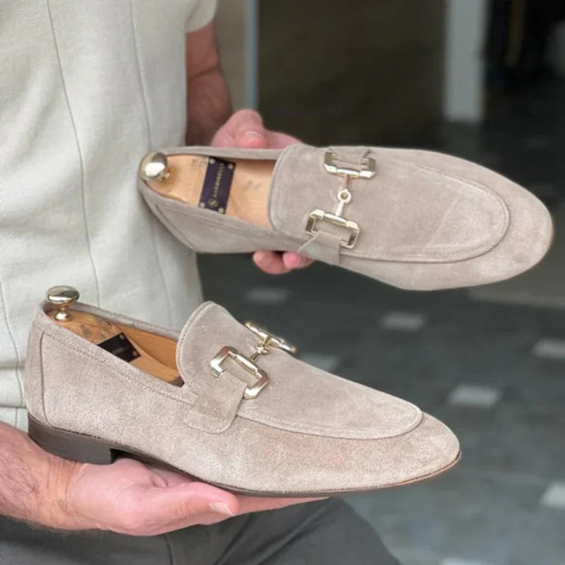 Mocassins Classiques en Daim avec Boucle Hommes