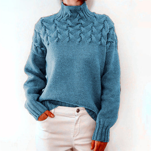 Pull en Maille à Col Roulé Chic pour Femmes