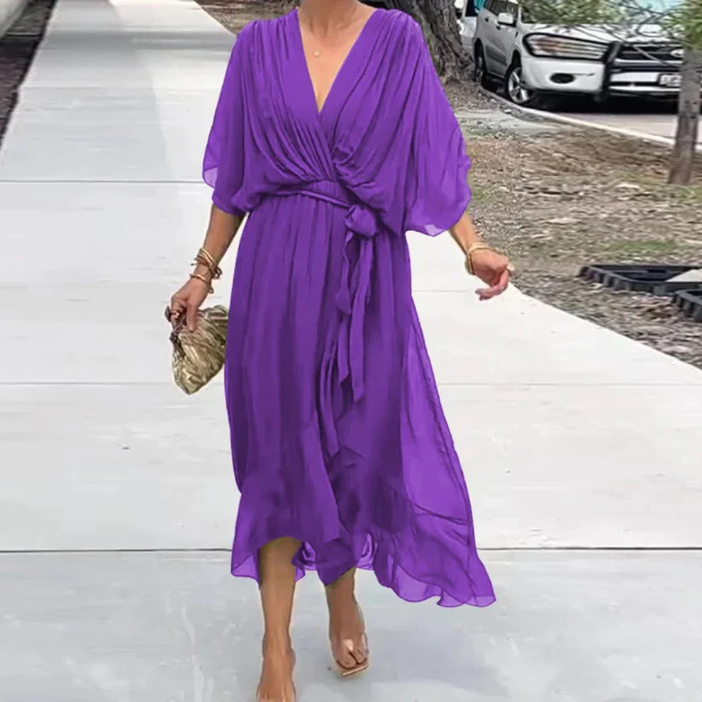 Robe d'été élégante à col en V