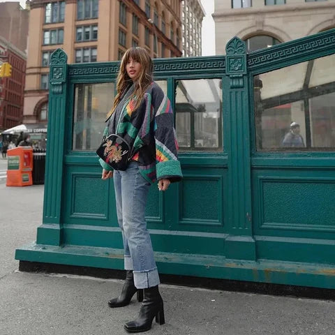 Veste décontractée vintage surdimensionnée