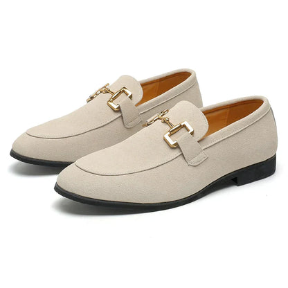 Mocassins Classiques en Daim avec Boucle Hommes